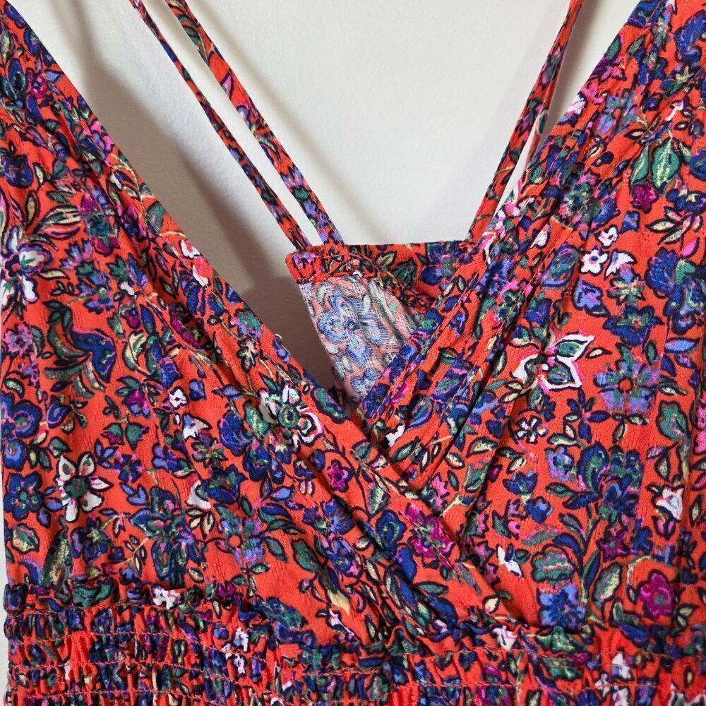 NWOT UNIVERSAL THREAD BOHO FLORAL SURPLICE V NECK TANK MAXI TIERED DRESS SZ M - Picture 3 of 15